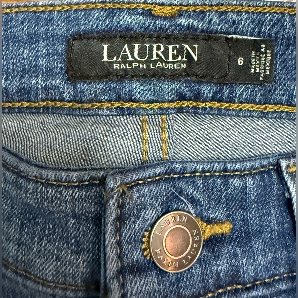 Lauren Ralph Lauren medium wash tall classic cut denim jeans size 6 32 inseam EC - Picture 4 of 9